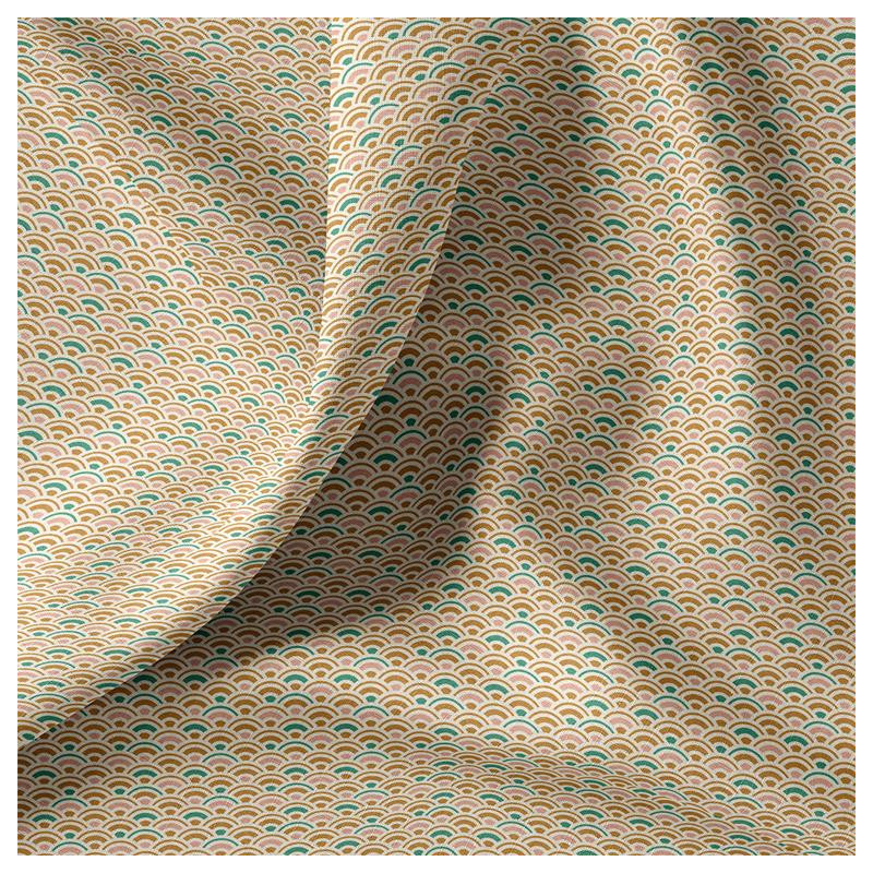 Printed Cotton SOJA2 Ochre / Green